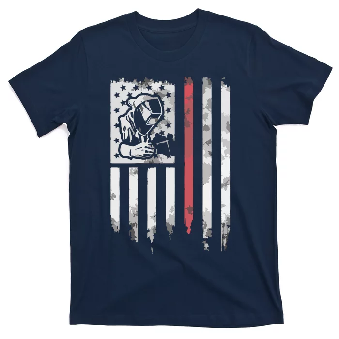 Welder Vintage USA American Flag Patriotic Welding T-Shirt