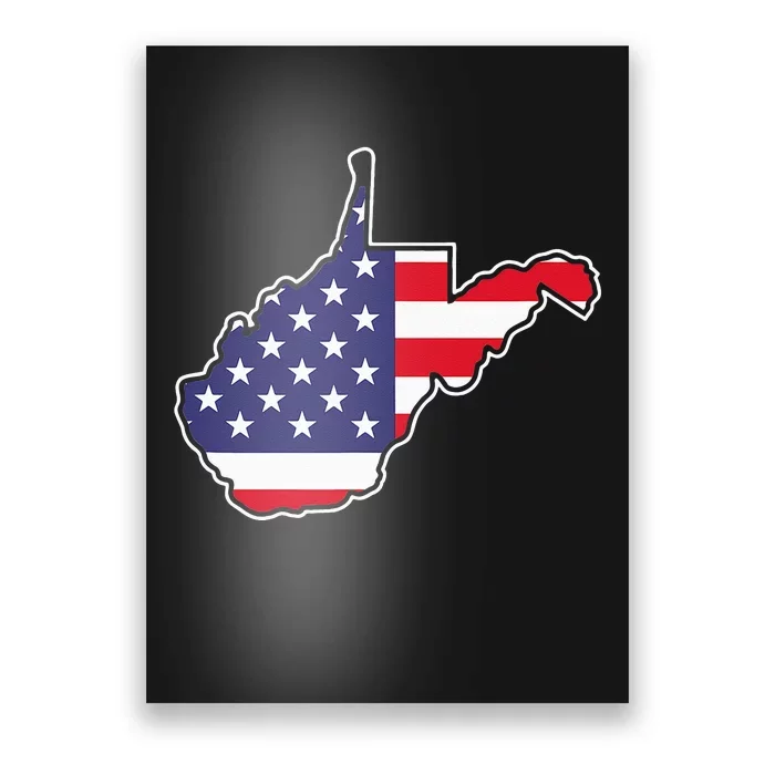 West Virginia USA Flag State Outline Patriotic American Poster