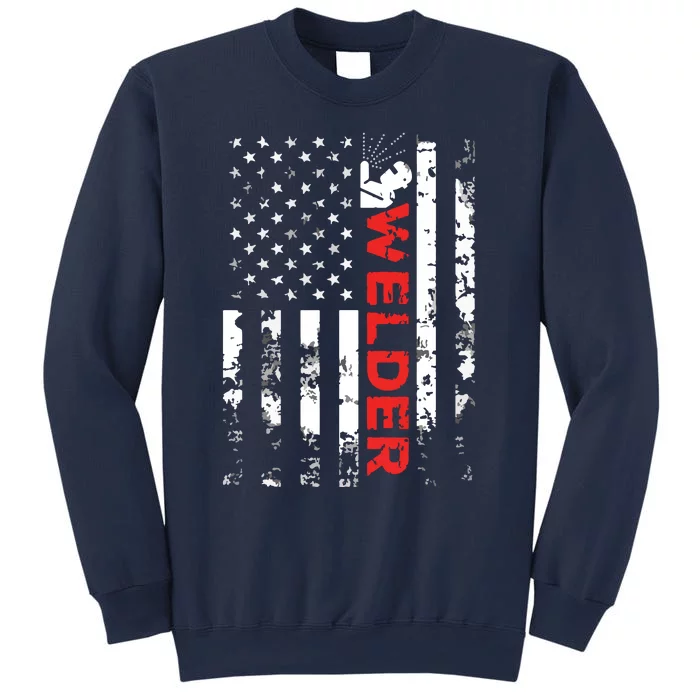 Welder Vintage USA American Flag Welding Sweatshirt