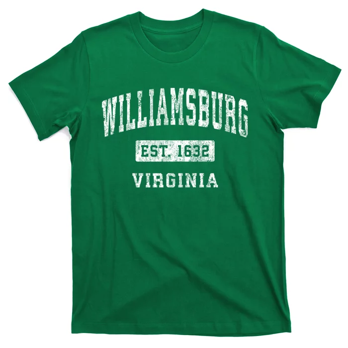 Williamsburg Virginia Va Vintage Established Sports Design T-Shirt