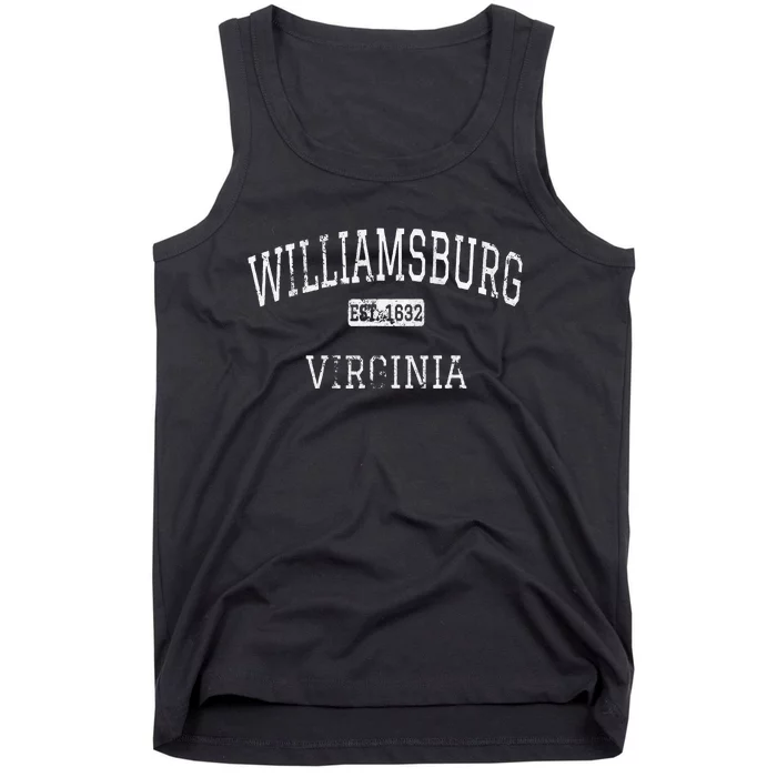 Williamsburg Virginia Va Vintage Tank Top