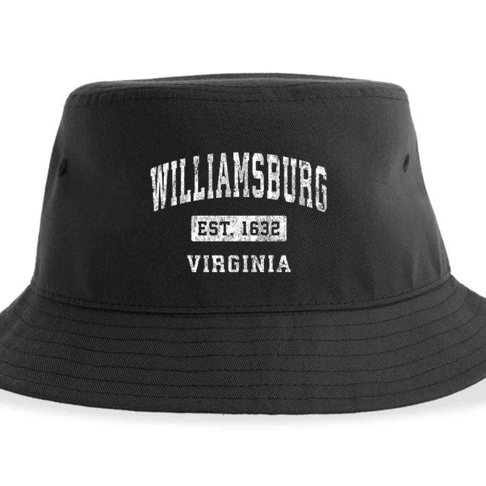 Williamsburg Virginia Va Vintage Established Sports Design Sustainable Bucket Hat