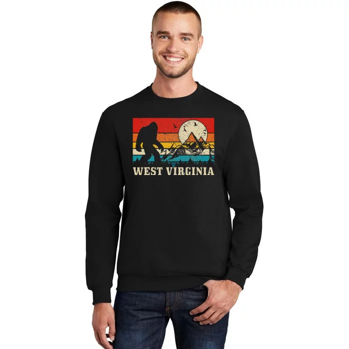 West Virginia Washington Bigfoot Vintage Mountain Hiking Sweatshirt