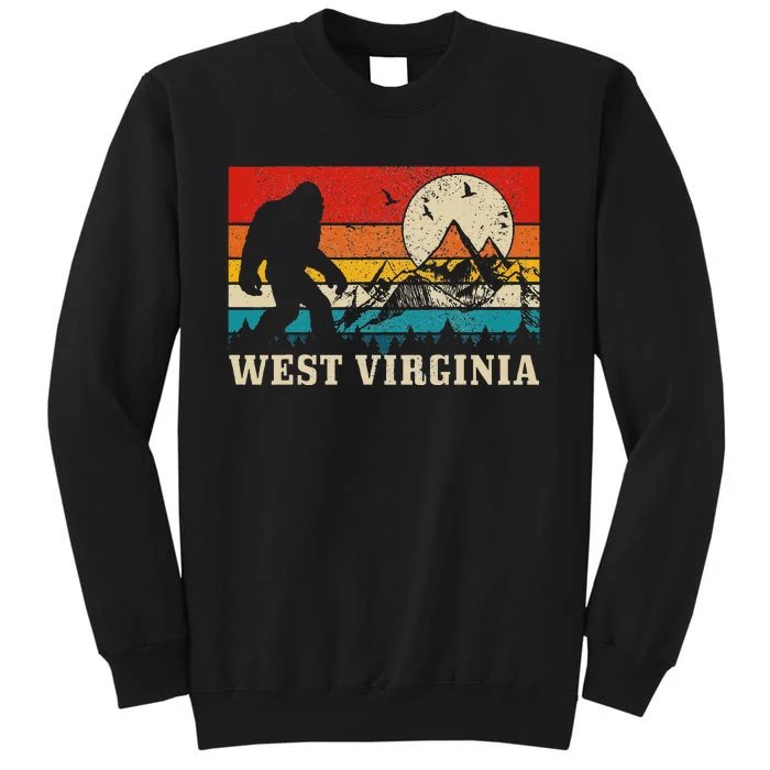 West Virginia Washington Bigfoot Vintage Mountain Hiking Sweatshirt