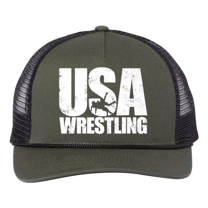 Wrestling Vintage Wrestler Christmas For Boy Retro Rope Trucker Hat Cap