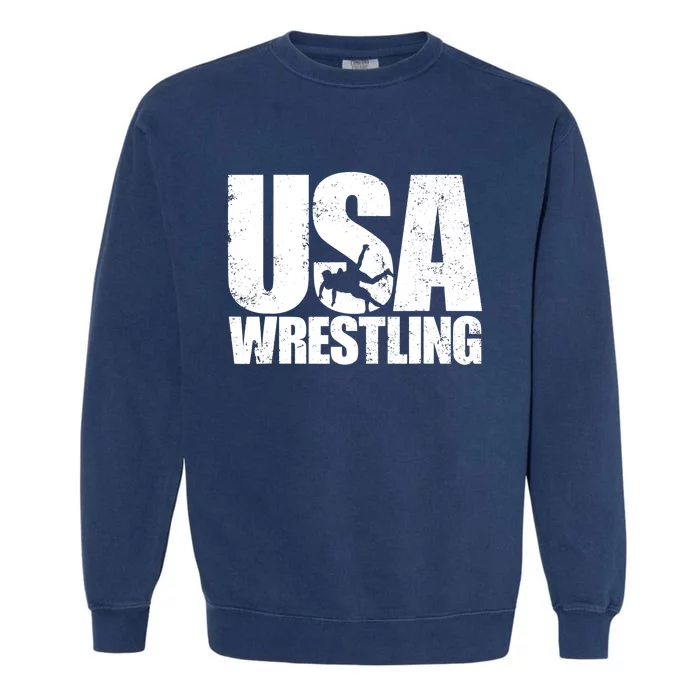 Wrestling Vintage Wrestler Christmas For Boy Garment-Dyed Sweatshirt