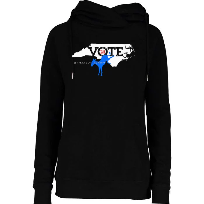 Wo Voice Your Vote Nc Womens Funnel Neck Pullover Hood