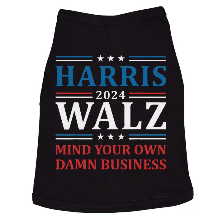 Walz Waltz 2024 Mind Your Own Damn Business Doggie Tank