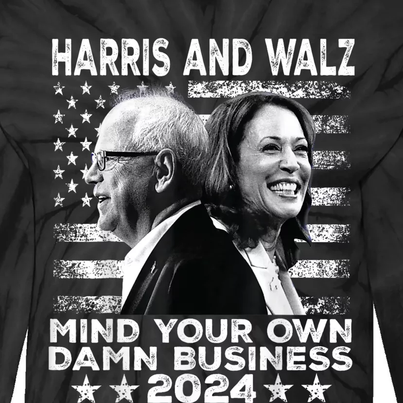 Walz Waltz 2024 Mind Your Own Damn Business Tie-Dye Long Sleeve Shirt