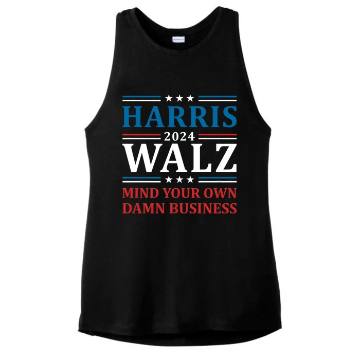 Walz Waltz 2024 Mind Your Own Damn Business Harris Walz Tim 2024 Waltz Harris Wa Ladies Tri-Blend Wicking Tank