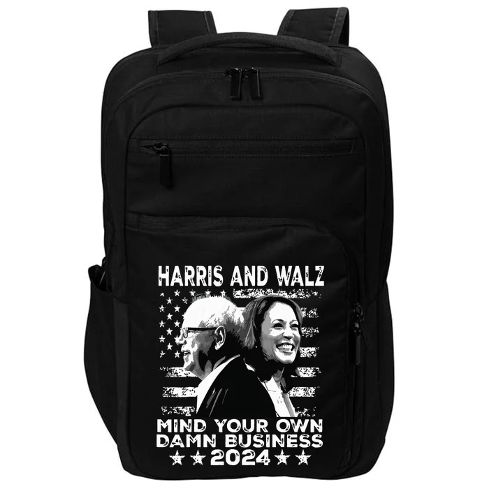 Walz Waltz 2024 Mind Your Own Damn Business Impact Tech Backpack