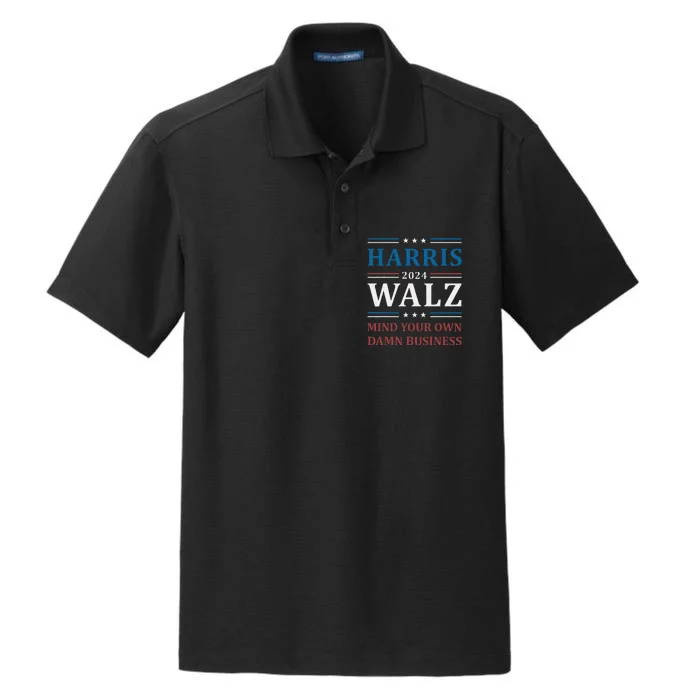 Walz Waltz 2024 Mind Your Own Damn Business Dry Zone Grid Performance Polo