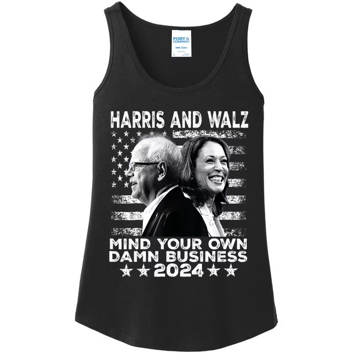 Walz Waltz 2024 Mind Your Own Damn Business Ladies Essential Tank