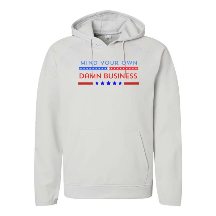 Waltz Walz 2024 Mind Your Business Campaign Design Performance Fleece Hoodie