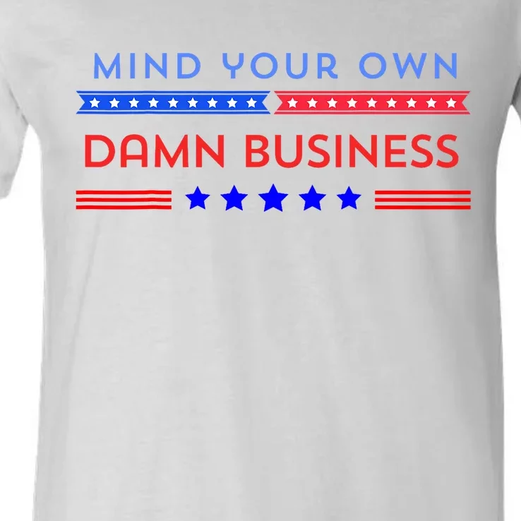 Waltz Walz 2024 Mind Your Own Damn Business V-Neck T-Shirt