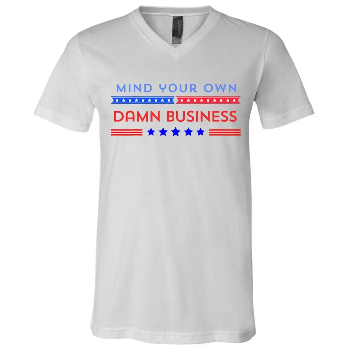 Waltz Walz 2024 Mind Your Own Damn Business V-Neck T-Shirt