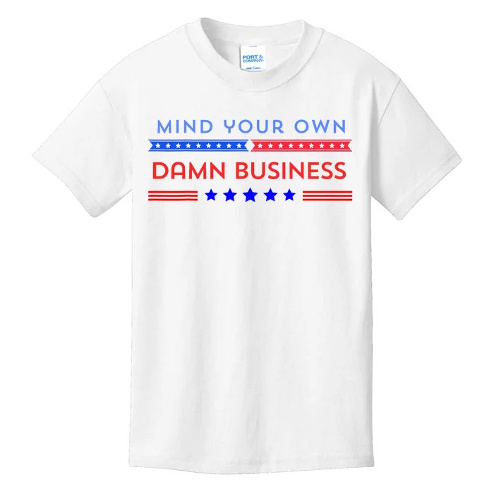 Waltz Walz 2024 Mind Your Own Damn Business Kids T-Shirt