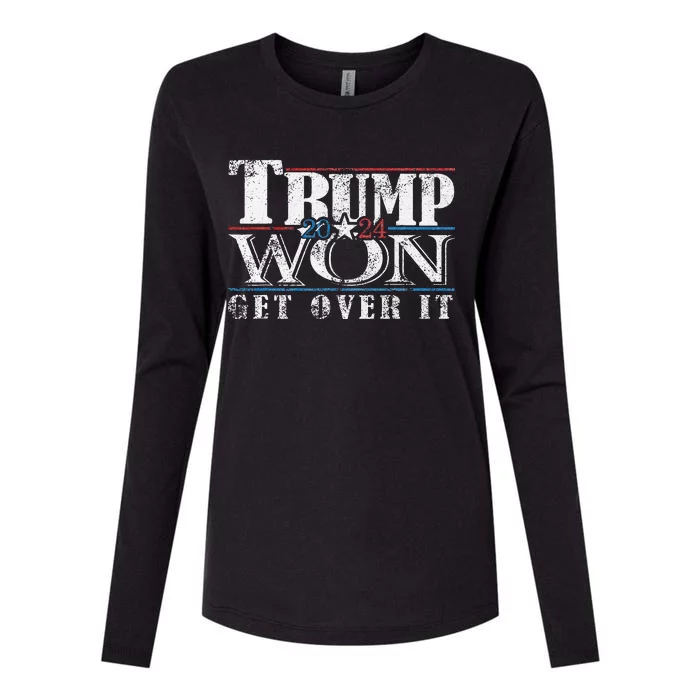 Trump Won 2024 Conservative Party Republican Patriotic 47th Womens Cotton Relaxed Long Sleeve T-Shirt