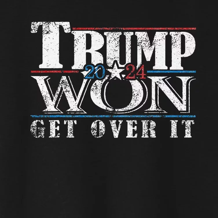 Trump Won 2024 Conservative Party Republican Patriotic 47th Women's Crop Top Tee