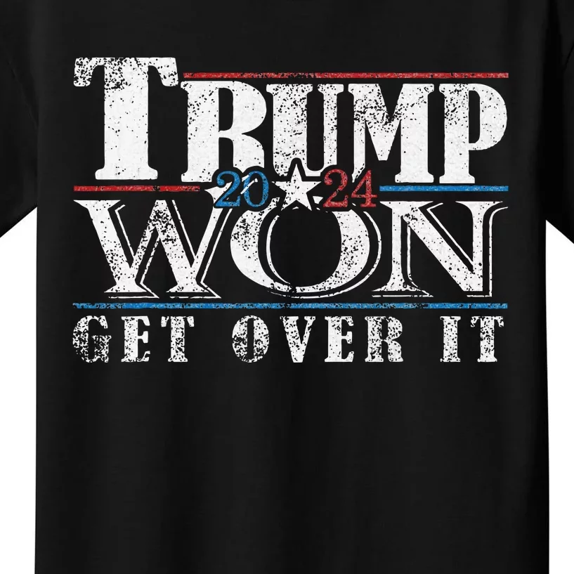 Trump Won 2024 Conservative Party Republican Patriotic 47th Kids T-Shirt