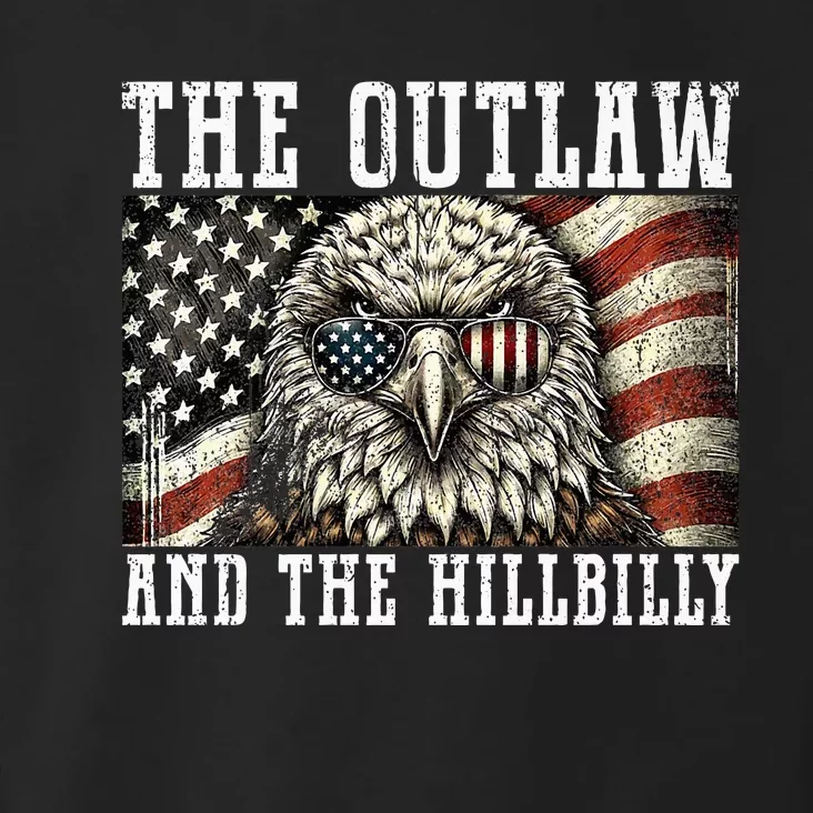 Vintage Outlaw Hillbilly Trump Vance 2024 US Flag Bald Eagle Premium Toddler Hoodie