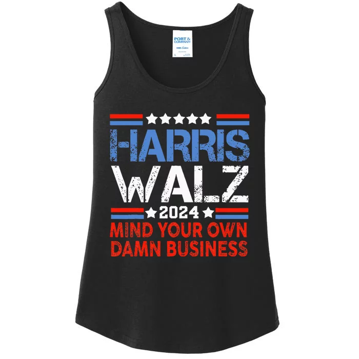 Walz Waltz 2024 Mind Your Own Damn Business Ladies Essential Tank