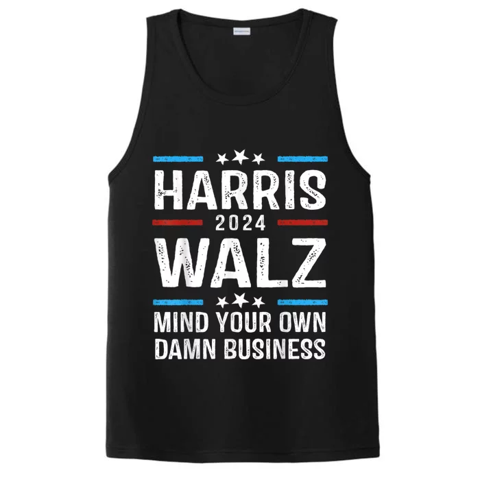 Walz Waltz 2024 Mind Your Own Damn Business Performance Tank