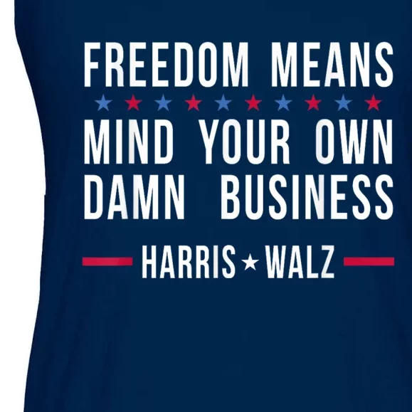 Walz Waltz 2024 Mind Your Own Damn Business Ladies Essential Flowy Tank