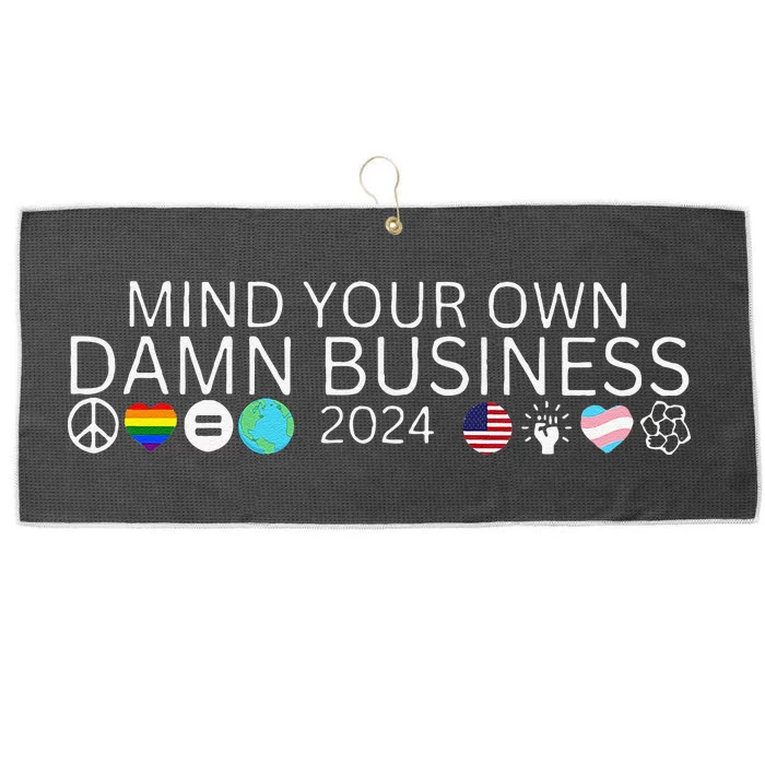 Walz Waltz 2024 American Flag Mind Your Own Damn Business Gift Large Microfiber Waffle Golf Towel