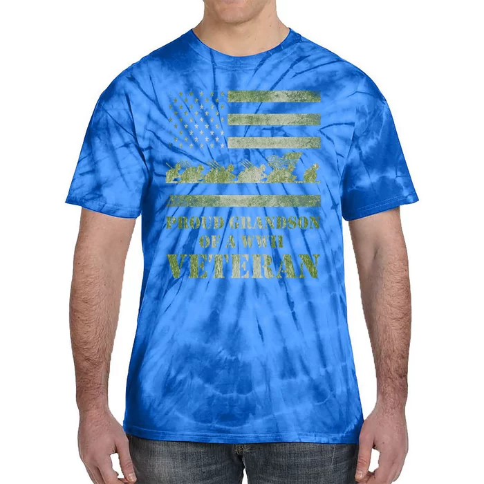 World War 2 Ii 80th Anniversary Proud Grandson Of A Veteran Gift Tie-Dye T-Shirt