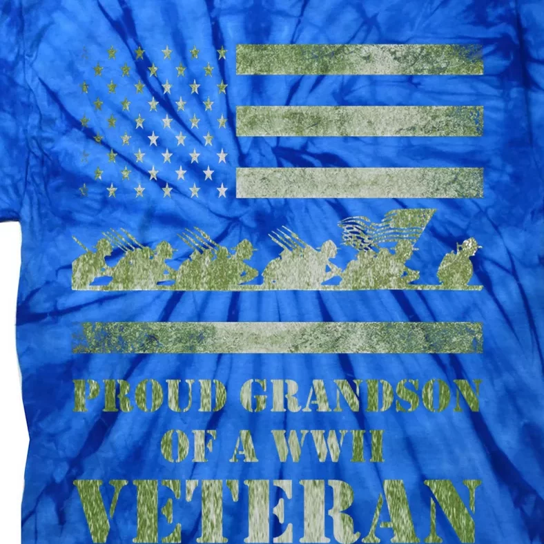 World War 2 Ii 80th Anniversary Proud Grandson Of A Veteran Gift Tie-Dye T-Shirt