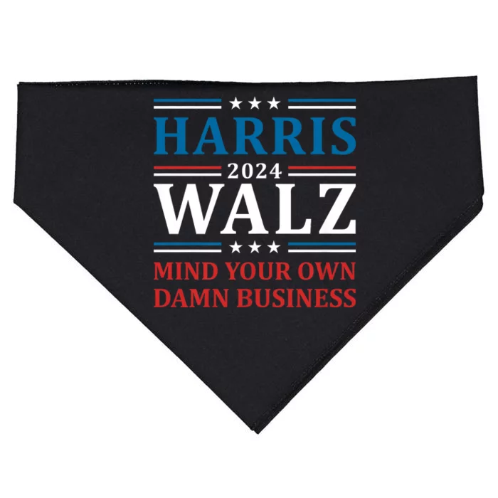 Walz Waltz 2024 Mind Your Own Damn Business USA-Made Doggie Bandana