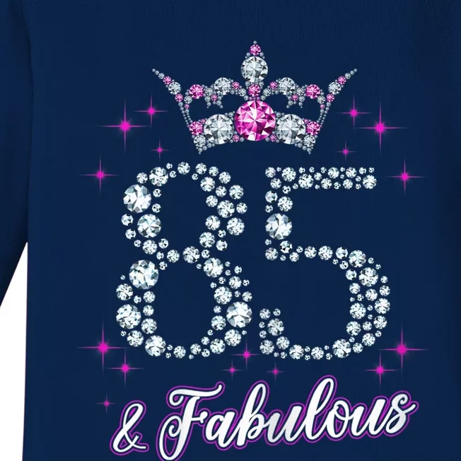 Wo Wo 85 And Fabulous 1935 85Th Birthday Present Gift Tee Baby Long Sleeve Bodysuit