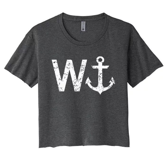 Wanker W Anchor Women's Crop Top Tee