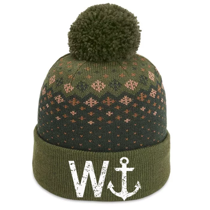 Wanker W Anchor The Baniff Cuffed Pom Beanie