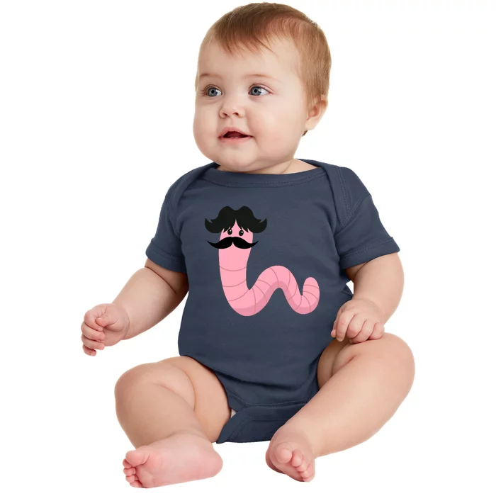 Worm With A Mustache James Tom Ariana Reality Baby Bodysuit