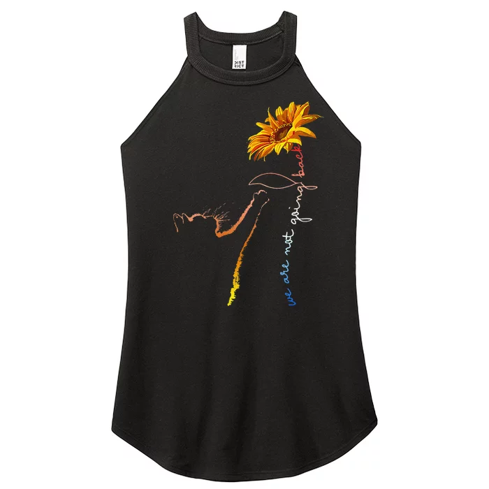 Women We Are Not Going Back Cute Cat Sunflower Kamalaharris Gift Women’s Perfect Tri Rocker Tank