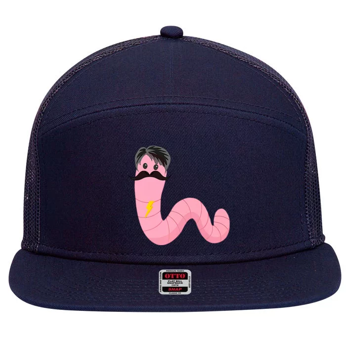 Worm With A Mustache James Tom Ariana Reality 7 Panel Mesh Trucker Snapback Hat