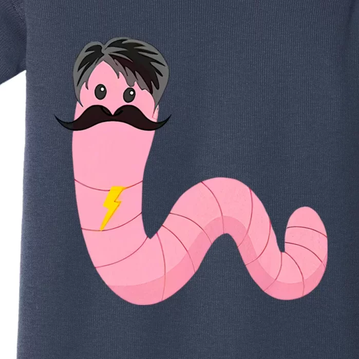 Worm With A Mustache James Tom Ariana Reality Baby Bodysuit