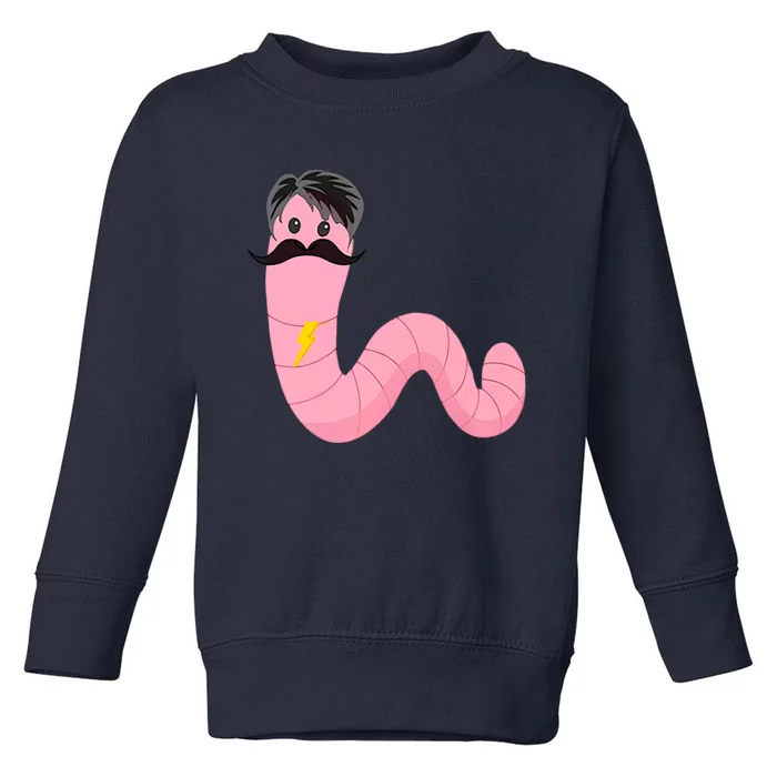 Worm With A Mustache James Tom Ariana Reality Toddler Sweatshirt