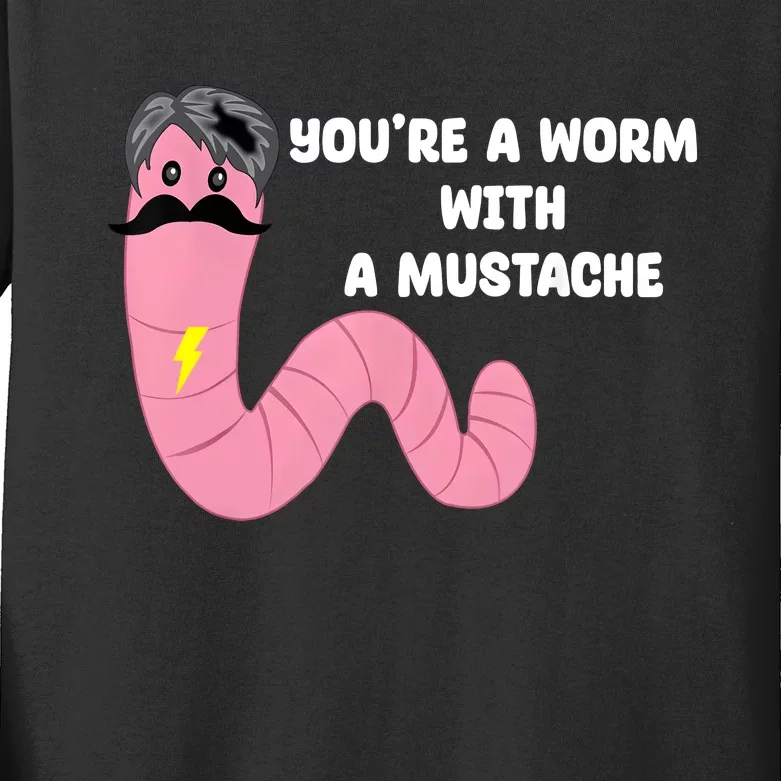 Worm With A Mustache James Tom Ariana Reality Kids Long Sleeve Shirt