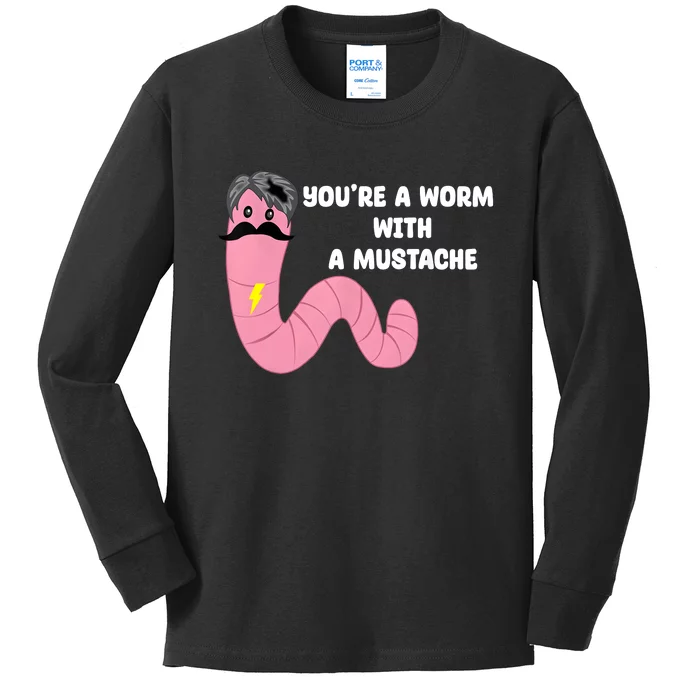 Worm With A Mustache James Tom Ariana Reality Kids Long Sleeve Shirt