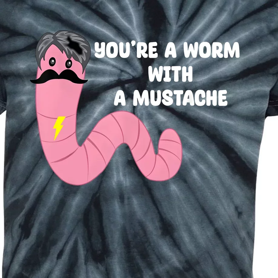 Worm With A Mustache James Tom Ariana Reality Kids Tie-Dye T-Shirt