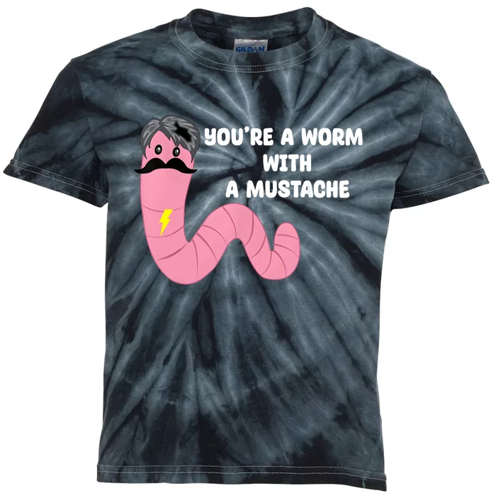 Worm With A Mustache James Tom Ariana Reality Kids Tie-Dye T-Shirt