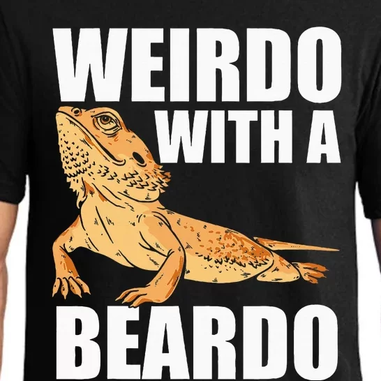 Weirdo With A Beardo Bearded Dragon Enthusiast Reptile Pajama Set