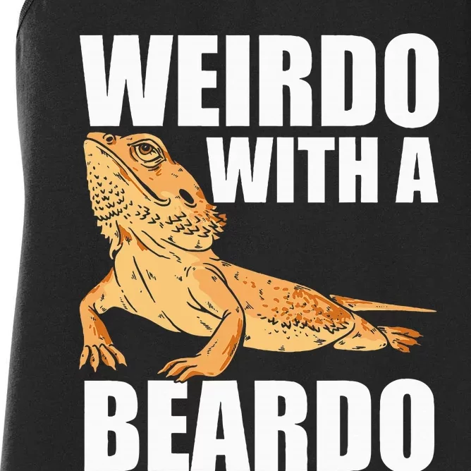 Weirdo With A Beardo Bearded Dragon Enthusiast Reptile Women's Racerback Tank