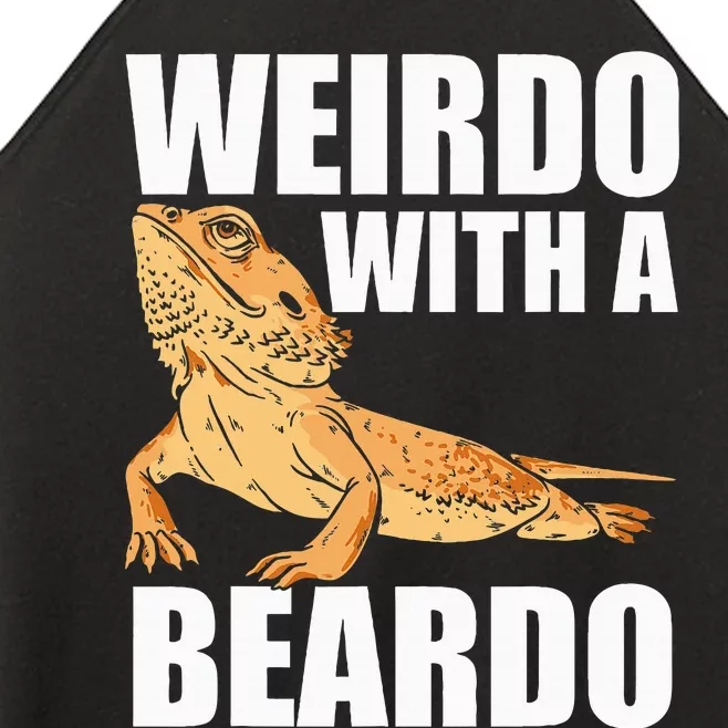 Weirdo With A Beardo Bearded Dragon Enthusiast Reptile Women’s Perfect Tri Rocker Tank