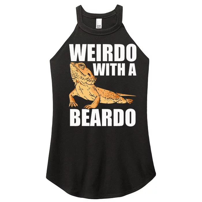 Weirdo With A Beardo Bearded Dragon Enthusiast Reptile Women’s Perfect Tri Rocker Tank