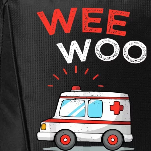 Wee Woo Ambulance Amr Funny Ems Emt Paramedic City Backpack