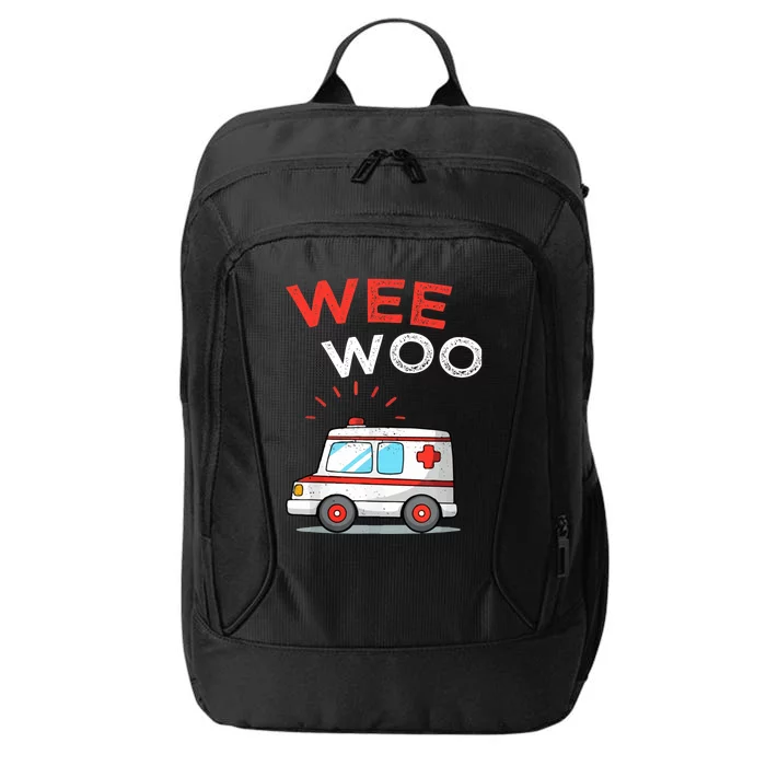 Wee Woo Ambulance Amr Funny Ems Emt Paramedic City Backpack